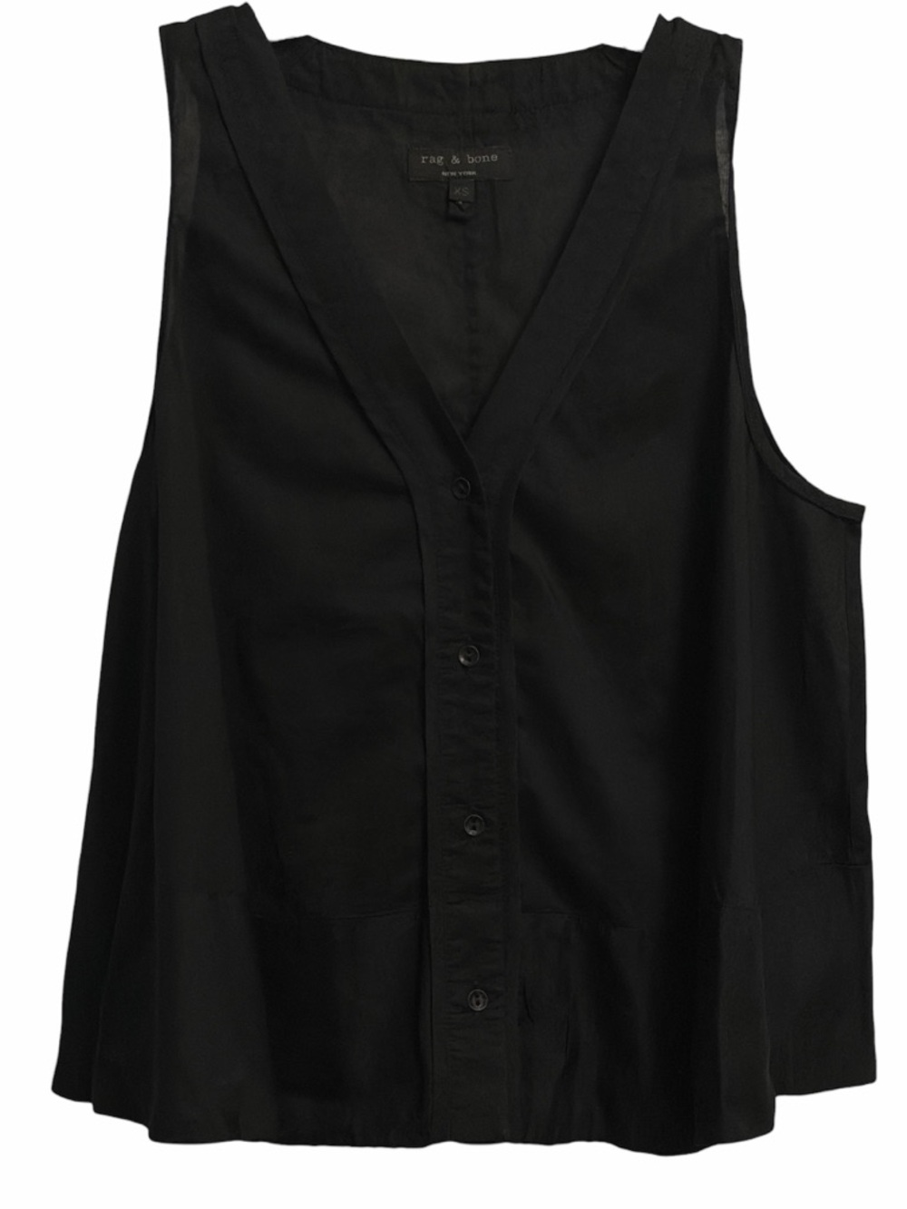Rag & Bone Cotton/Silk Button Down Sleeveless Top
